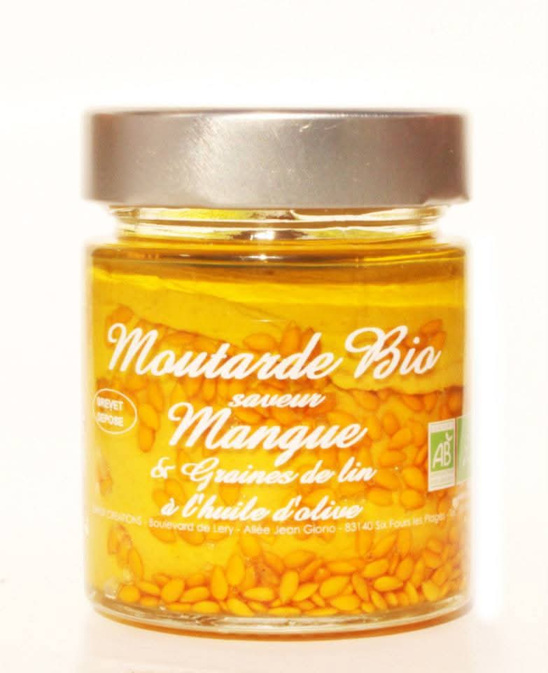 Moutarde Graines de Lin saveur Mangue Bio Les Bons Plans du Châtelain